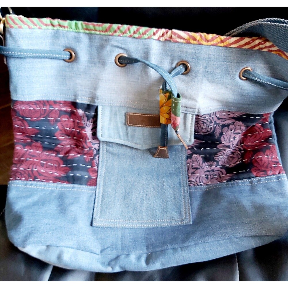 new Nifty Fifties Drawstring TRAVEL Bag Travelteli NEW Boho Weekender Bucket